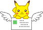 Pikachu with an envelope.